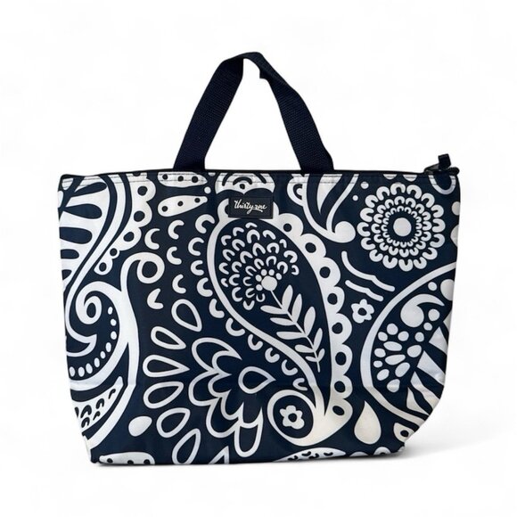 thirty-one Handbags - Thirty-One Blue & White Floral Pink Straps Insulated Cooler Lunch Bag Paisley